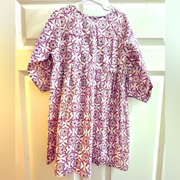 MER ST. BARTH NWOT Sz 6 Floral Patterned Dress with Tasseled Tie at Neck - Picture 3 of 4